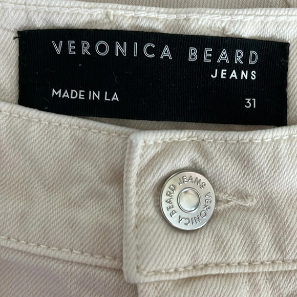 Veronica Beard Charlie High Rise Barrel Leg Jeans in Ecru - Size 31 - Picture 6 of 8